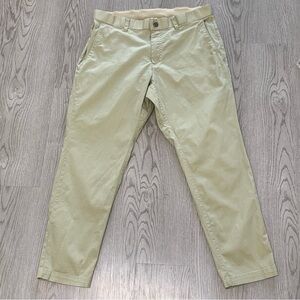 Fabletics The High Side Chino Khaki/Beige Perfomance Tapered Pants 33x27 Classic